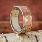 Copper and Silver Mokume Wedding Band in White Gold-4525 - Jewelry by Johan