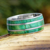 Green Wood Wedding Band for Men