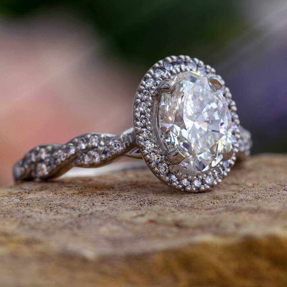 Platinum oval diamond ring Clearance