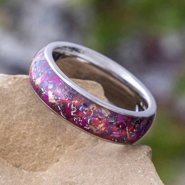 Women's Flower Petal Ring with Stardust-4656 - Jewelry by Johan