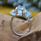 Three Stone Aquamarine Wedding Ring