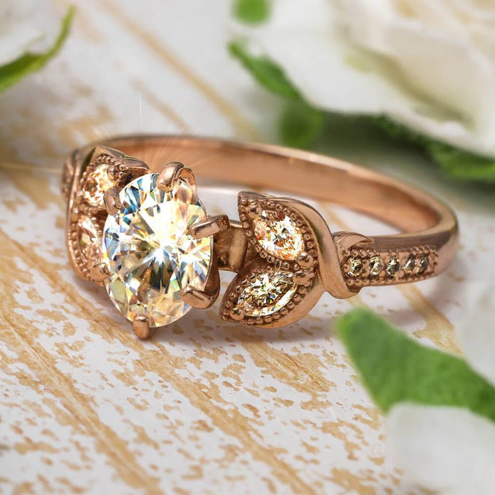 Floral Engagement Ring