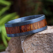 Flat Black Zirconium Band with Koa Wood Inlay-4684-WD - Jewelry by Johan