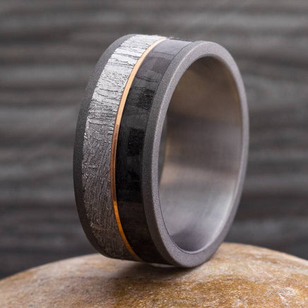 Carbon Fiber and Meteorite Wedding Band