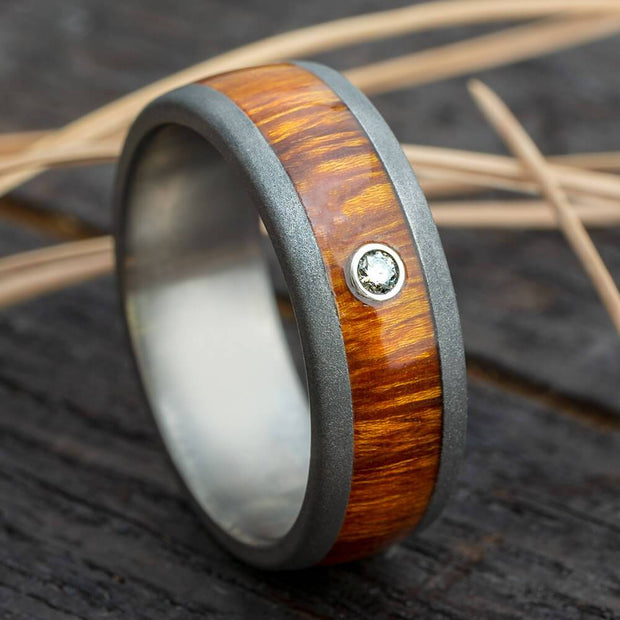 Ironwood Ring with Diamond