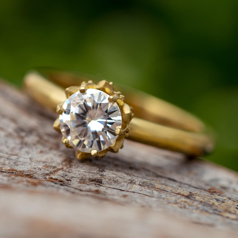 Lotus Engagement Ring in Gold