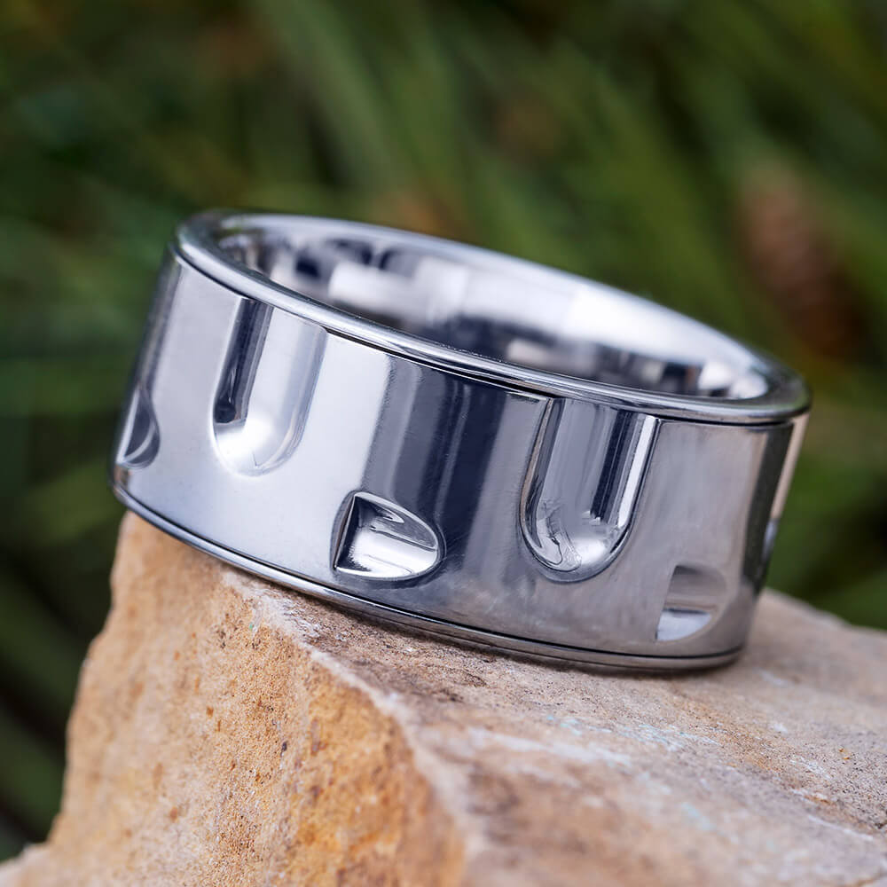 FLUX Black Tungsten Spinner Ring Spinning Wedding Band - 8mm – Tungsten  Craft