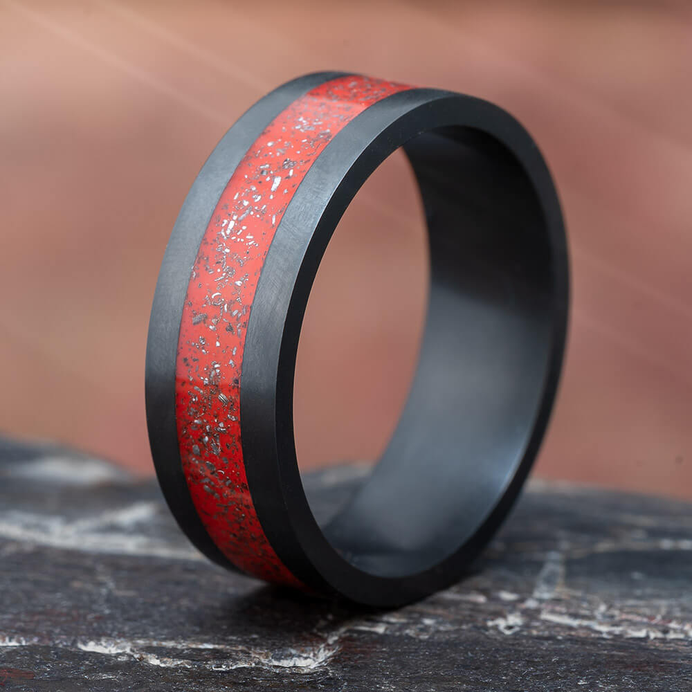 Red Stardust Wedding Band