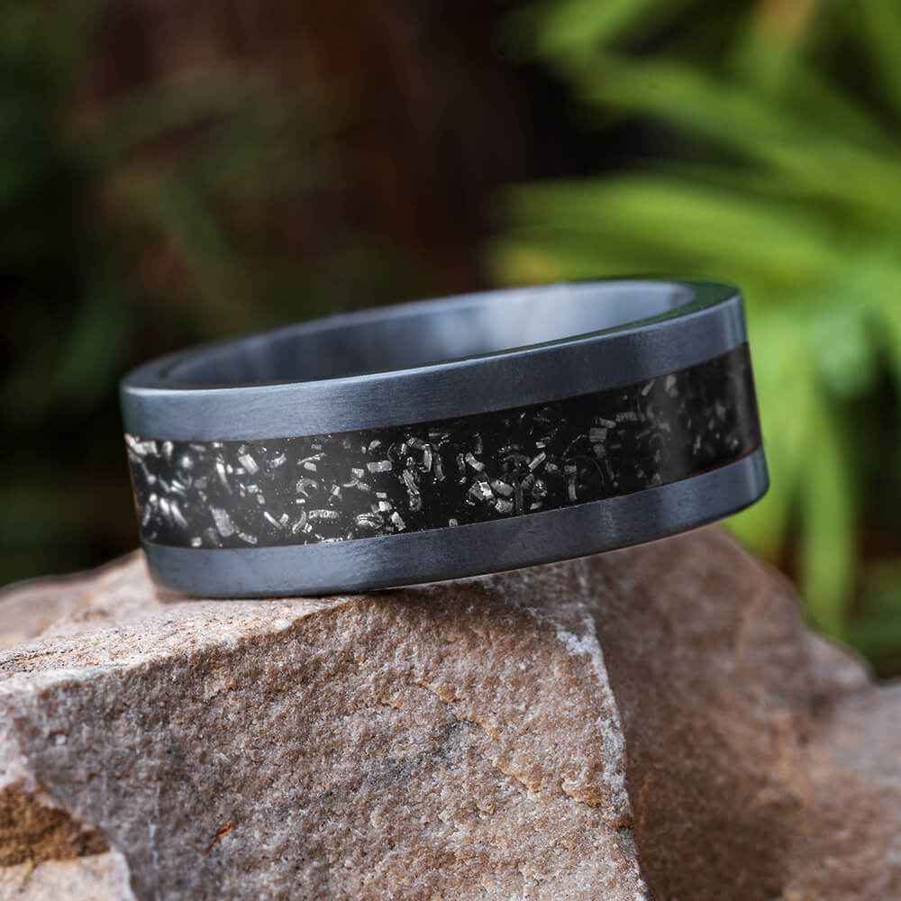 Bold Elegance: Black Matt Zirconium 6mm Men's Wedding Ring for Timeless  Style