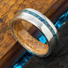 Blue Diamond and Whiskey Barrel Wedding Band