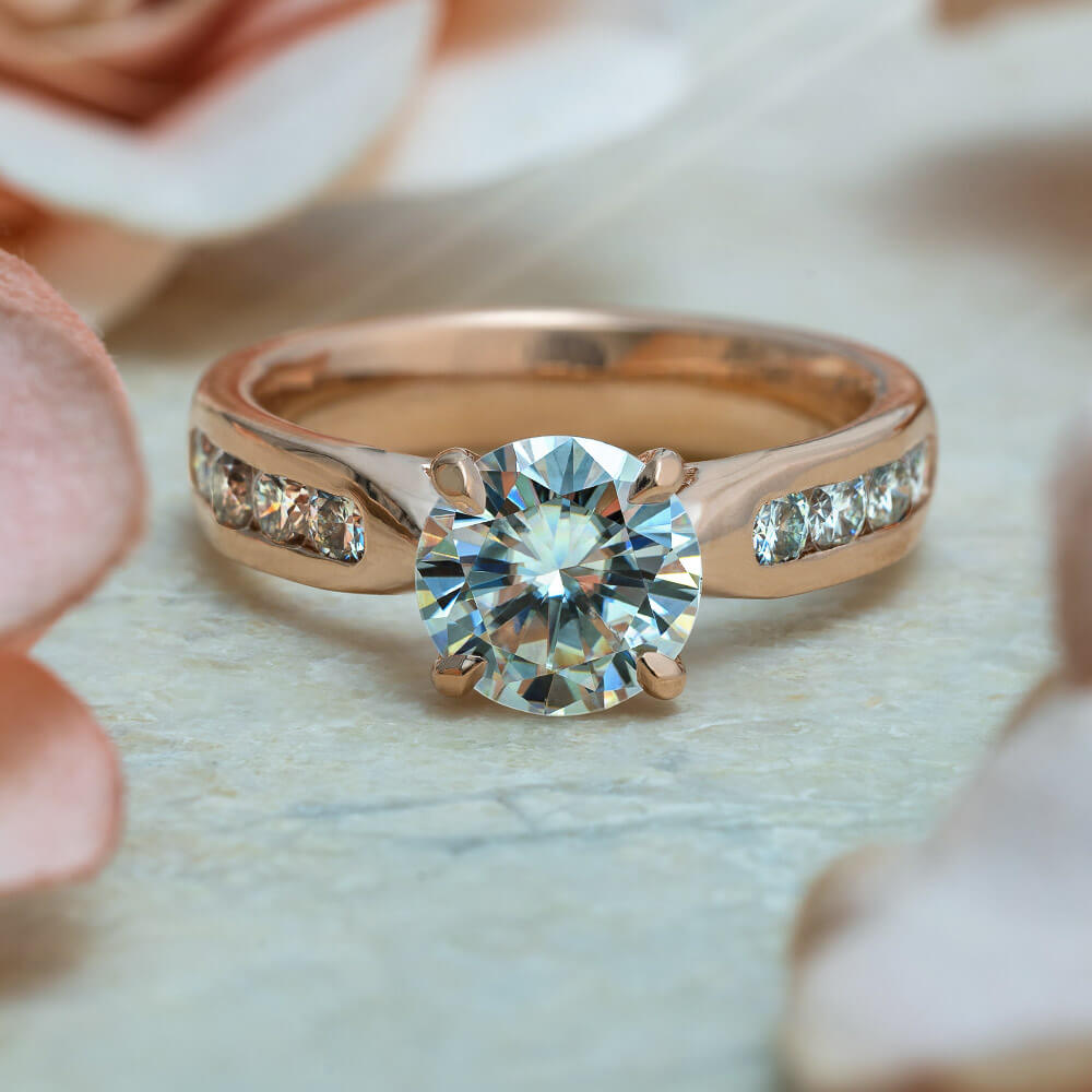 Moissanite Solitaire in Rose Gold
