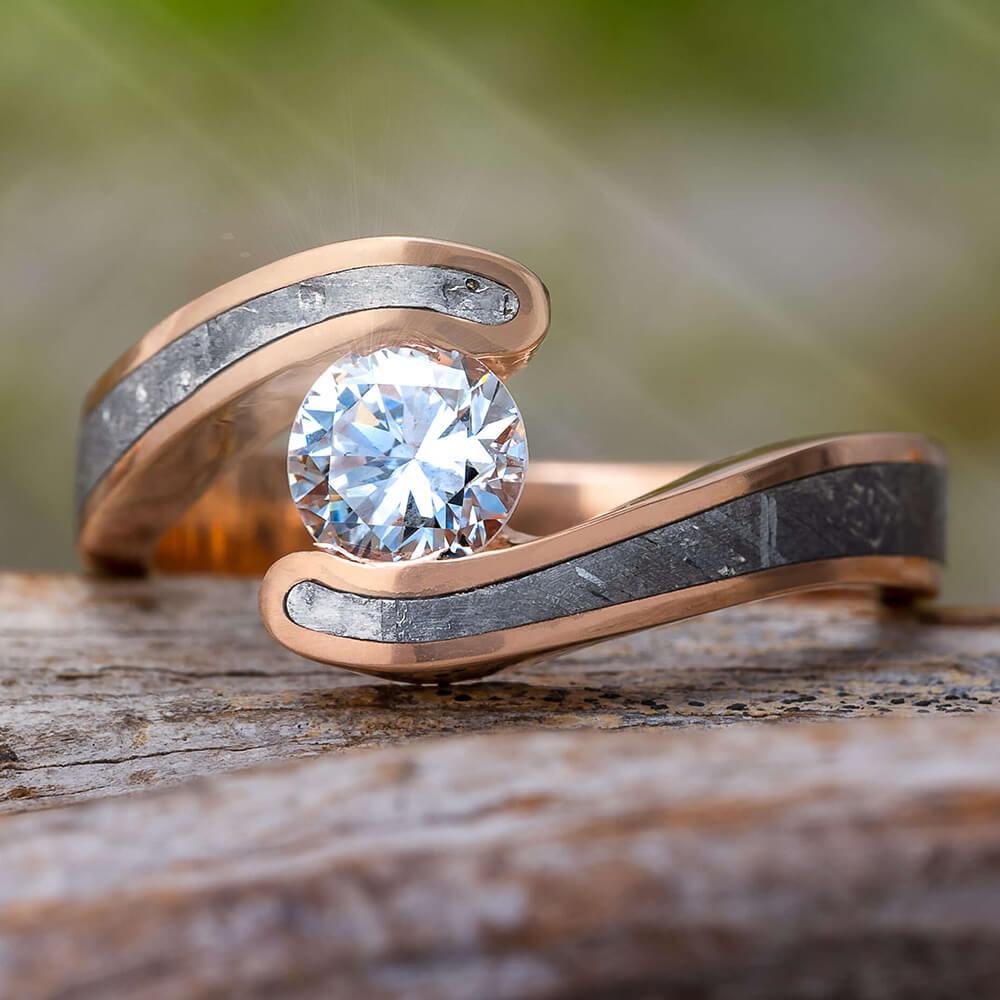 14K Gold Custom Tension Set Diamond Engagement Ring #1292 - Seattle  Bellevue | Joseph Jewelry
