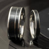 Vinyl Record Wedding Band His and Hers Set