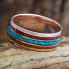 Bloodwood and Opal Wedding Band