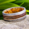 Meteorite and Rose Gold Wedding Band