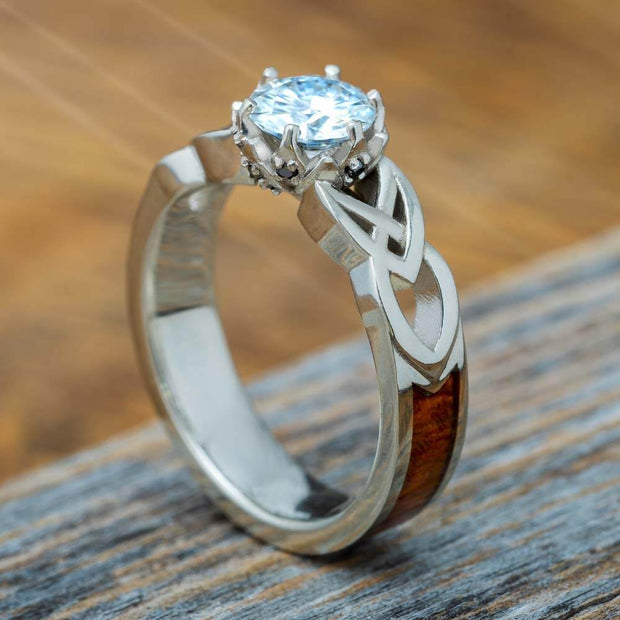 Lotus Engagement Ring with Celtic Knots