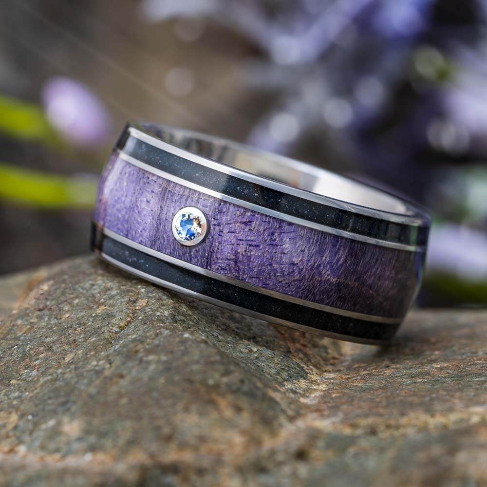 Blue, Black, and Purple Wedding Band
