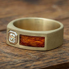 Wood Ring for Men with Diamond