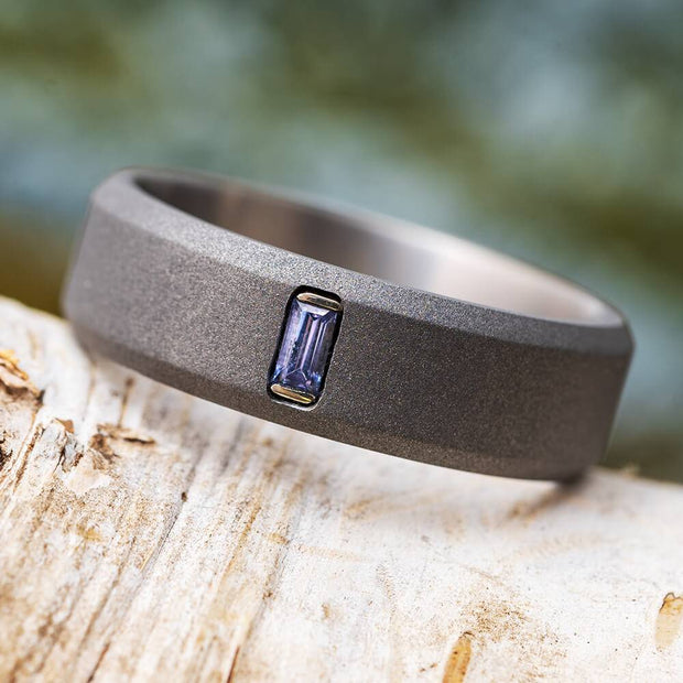 Tanzanite Wedding Band for Men