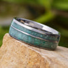 Crushed Chrysocolla Wedding Band