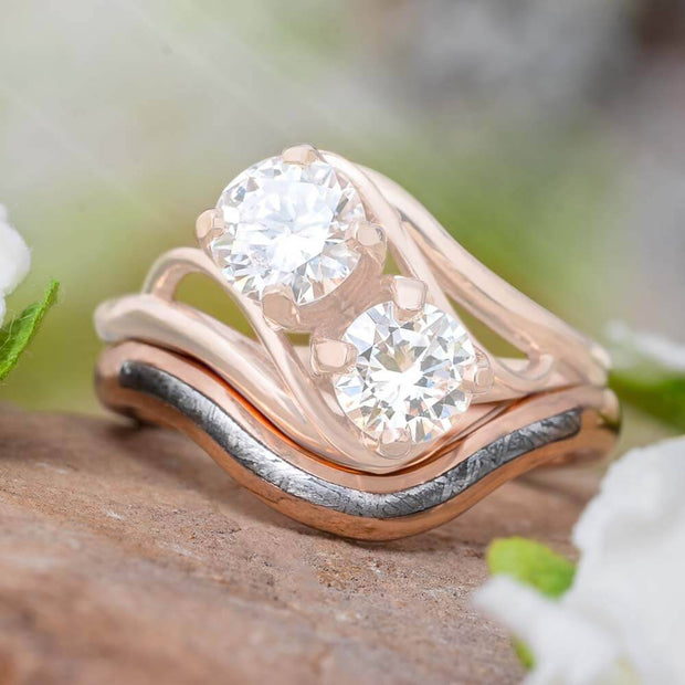 Rose Gold Shadow Band with Meteorite