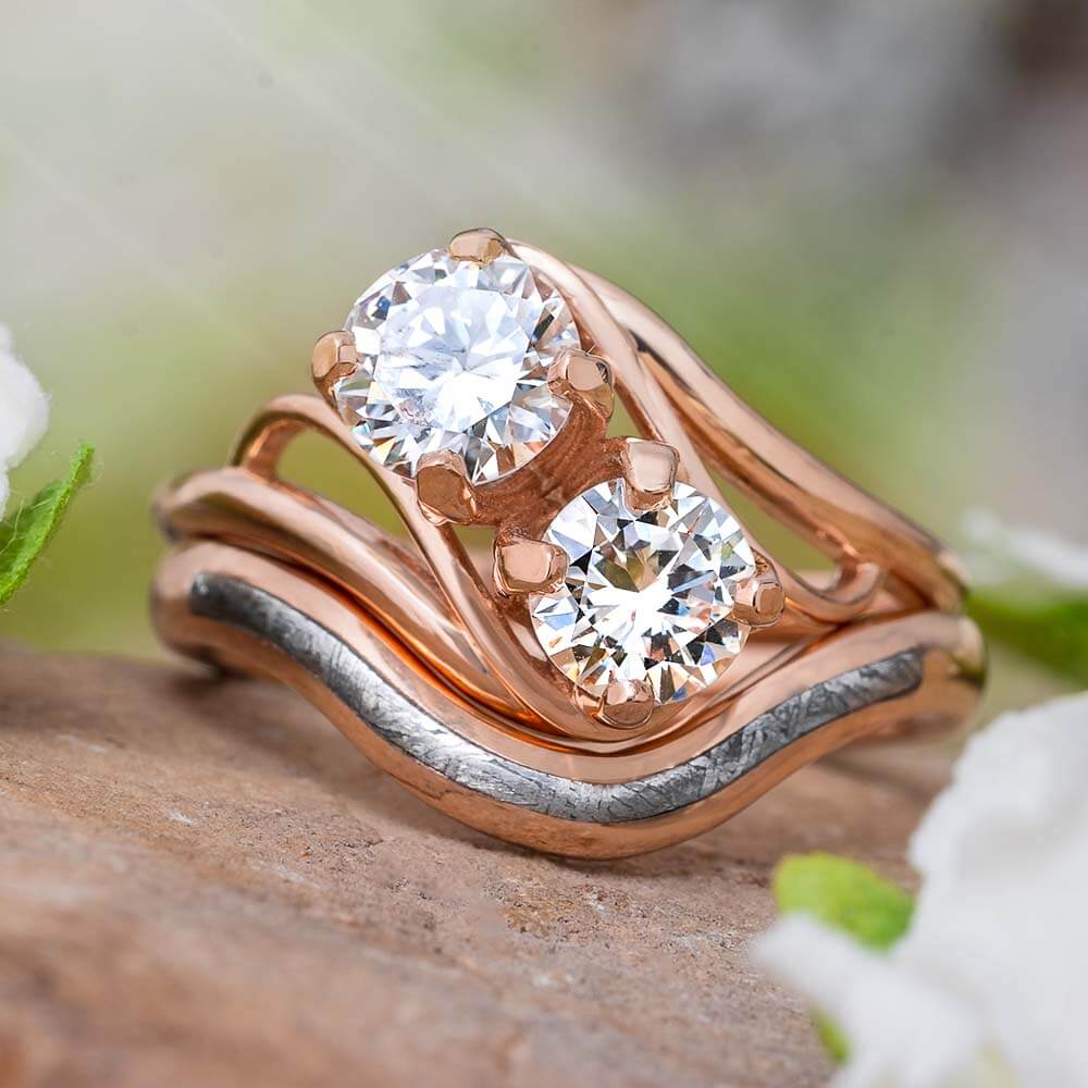 Double Diamond Engagement Ring | Jewelry by Johan - Jewelry by Johan