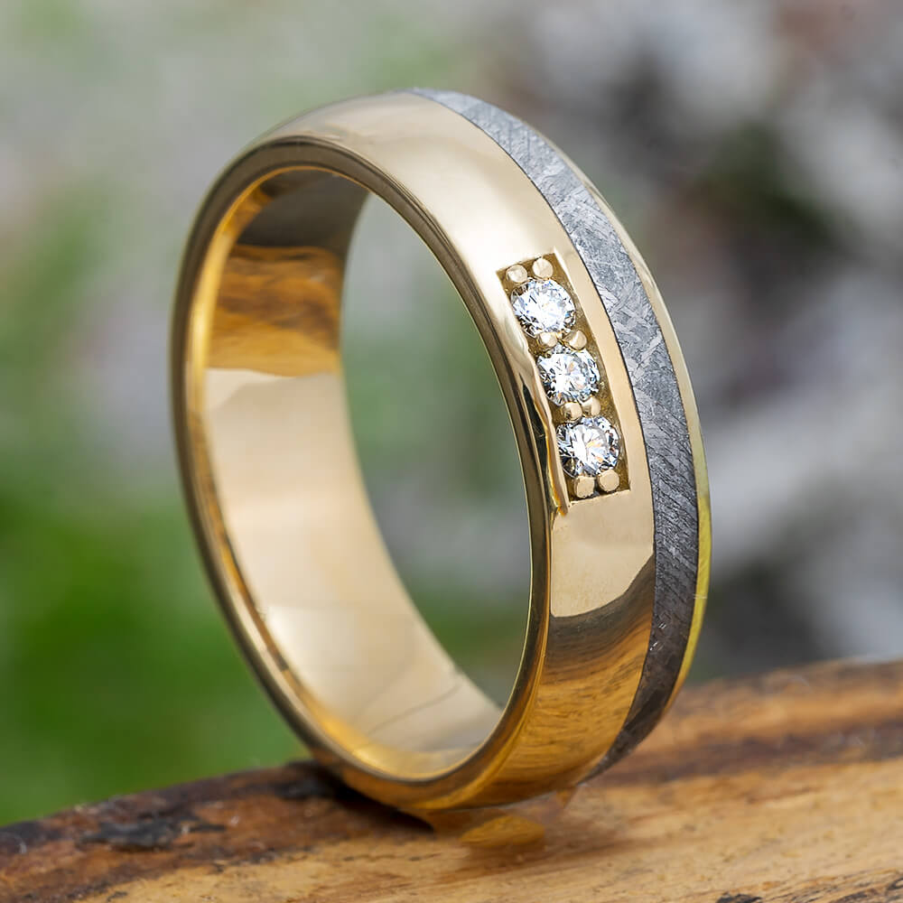 Yellow Gold Diamond Ring for Men