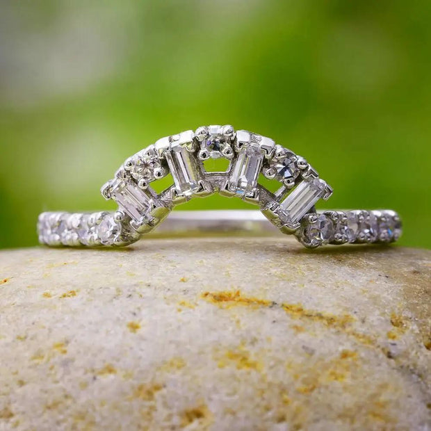 Platinum and Diamond Shadow Band