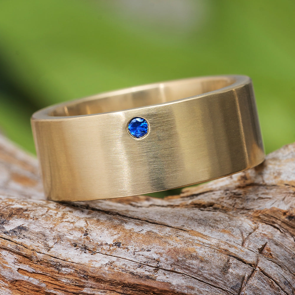 Sapphire Wedding Band in Gold