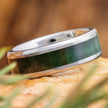 Solid Jade Wedding Band in Titanium