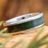 Solid Jade Wedding Band in Titanium