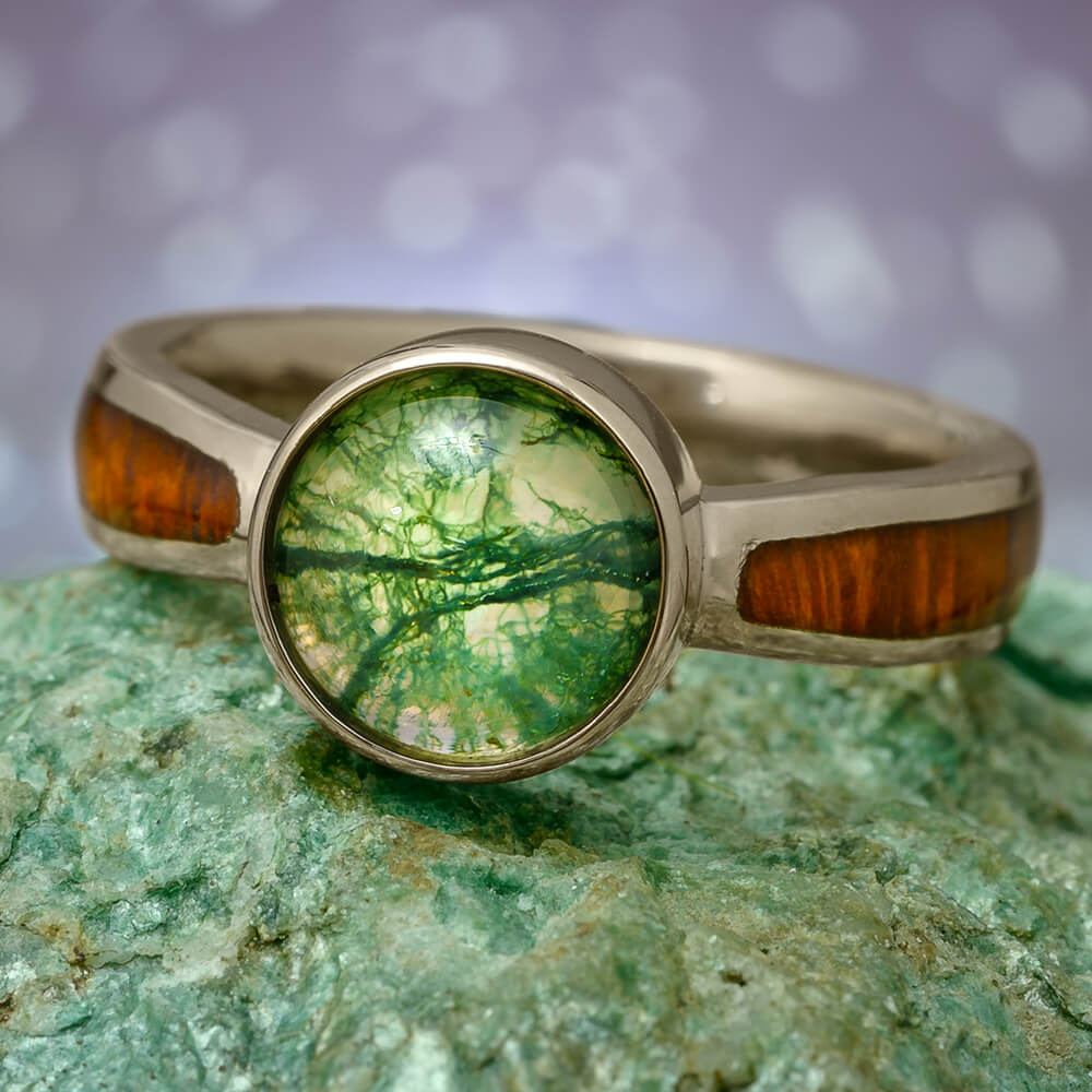 Moss Agate Proposal Ring Green Gem Wedding Ring// Antique 0.8CT Pear Cut  Natural Moss Agate Engagement Ring 18k Rose Gold// Birthstone Ring - Etsy
