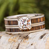 Wood Bridal Set with Moissanite