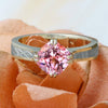 Morganite Solitaire with Meteorite