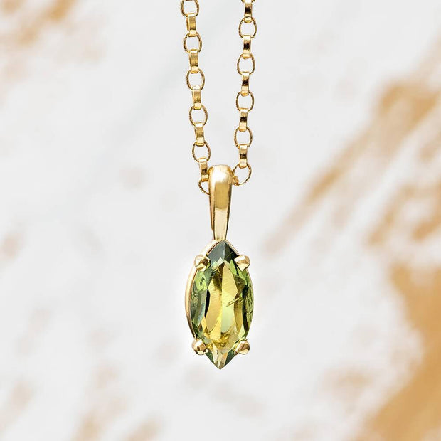 Moldavite Necklace in Gold