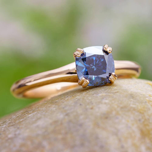 Rose Gold Floral Engagement Solitaire