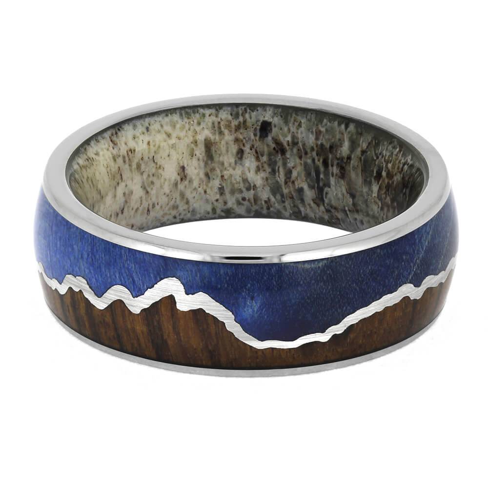 Wood and Antler Nature Ring for Men