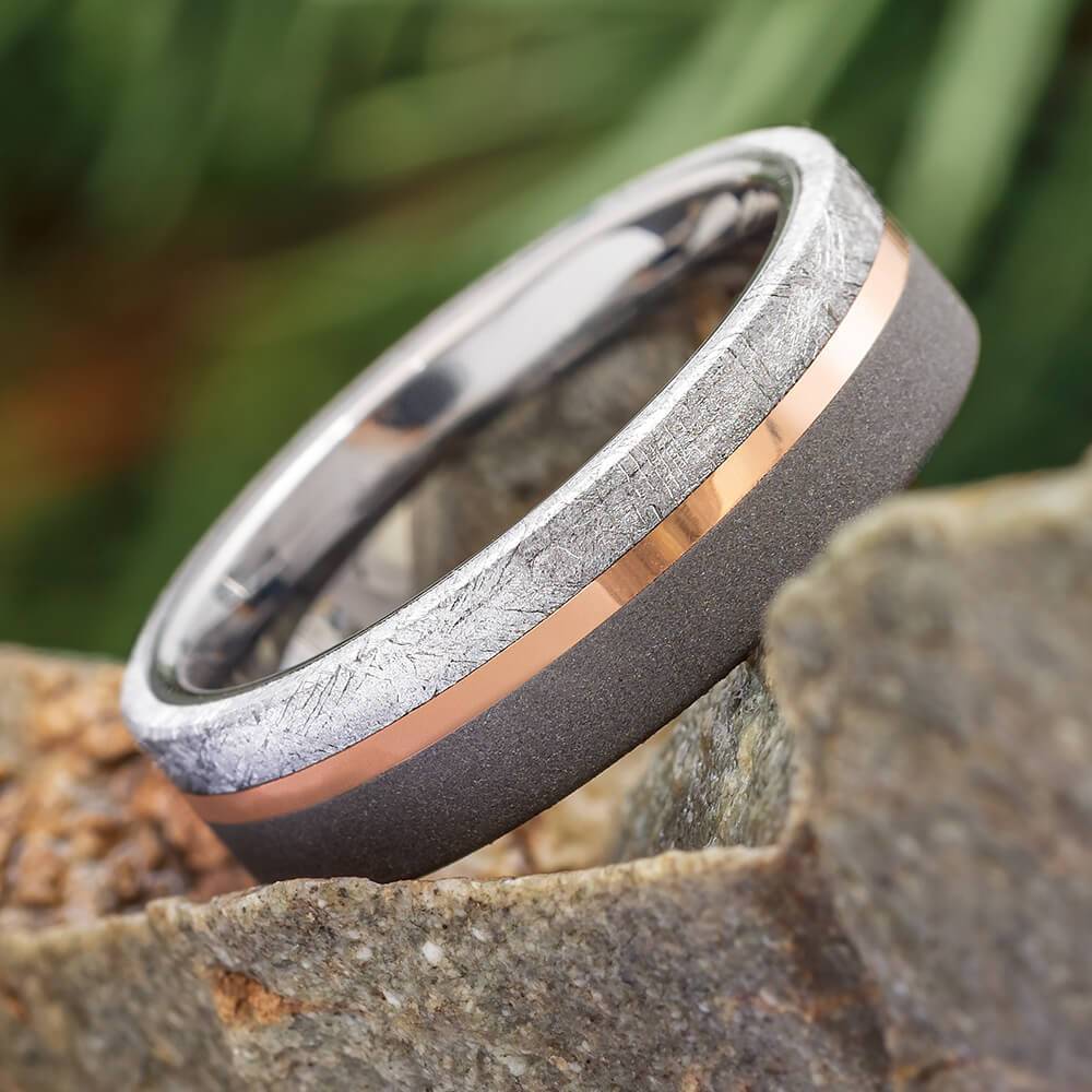 Meteorite Ring with Mixed Metal | Jewelry By Johan