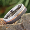Meteorite Ring with Rose Gold Pinstripe