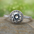 Gold Engagement Ring with Moissanite Halo