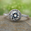 Gold Engagement Ring with Moissanite Halo