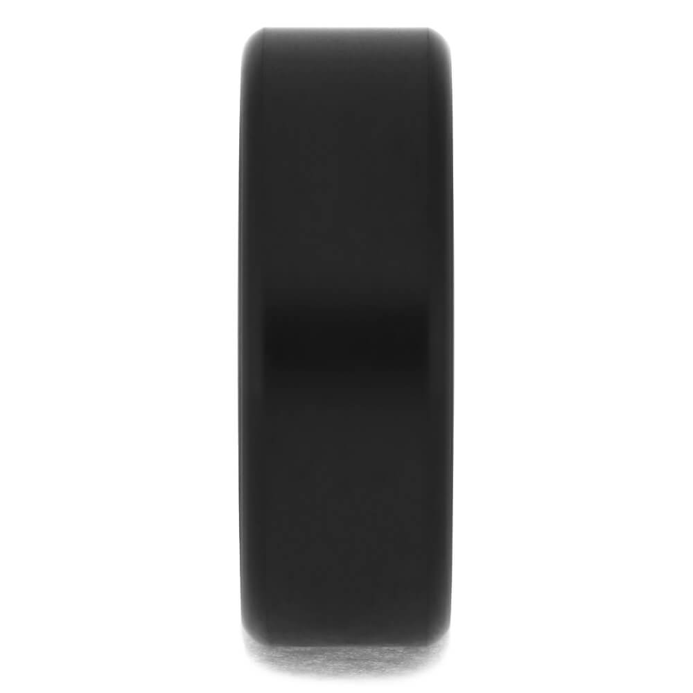 Elysium Ring with Beveled Profile, Black Ring with Matte Finish