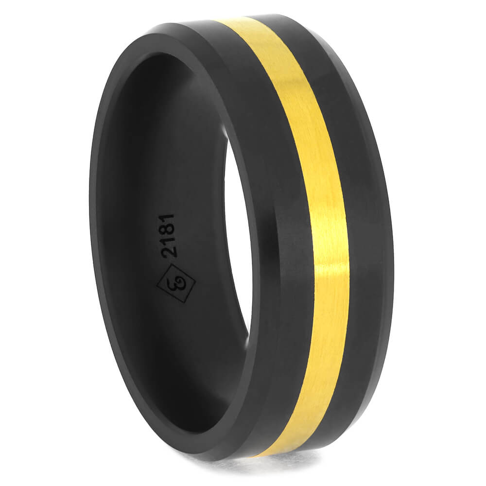 Black Elysium Ring with Yellow Gold
