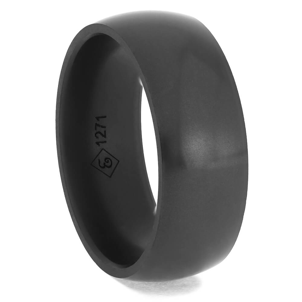 Elysium Ring with Rounded Profile, Black Ring with Polished or Matte Finish