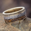 Black Diamond Eternity Wedding Band for Men with Dinosaur Bone and Meteorite-DJ1021WG - Jewelry by Johan