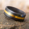 Elysium Black Diamond Ring with Gold inlay