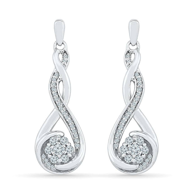 Twisting Diamond Teardrop Shaped Dangle Earrings - Jewelry by Johan