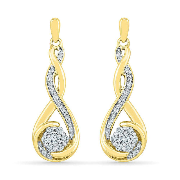 Twisting Diamond Teardrop Shaped Dangle Earrings - Jewelry by Johan