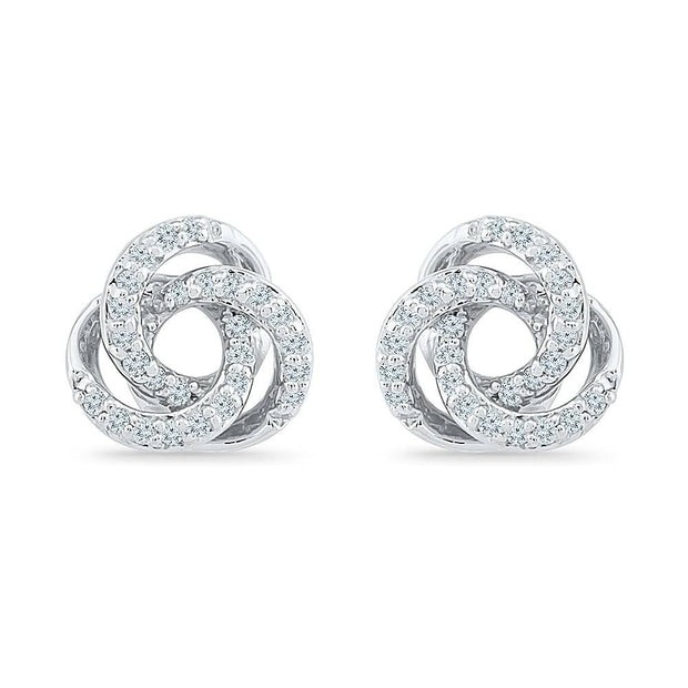 Diamond Swirl Stud Earrings - Jewelry by Johan