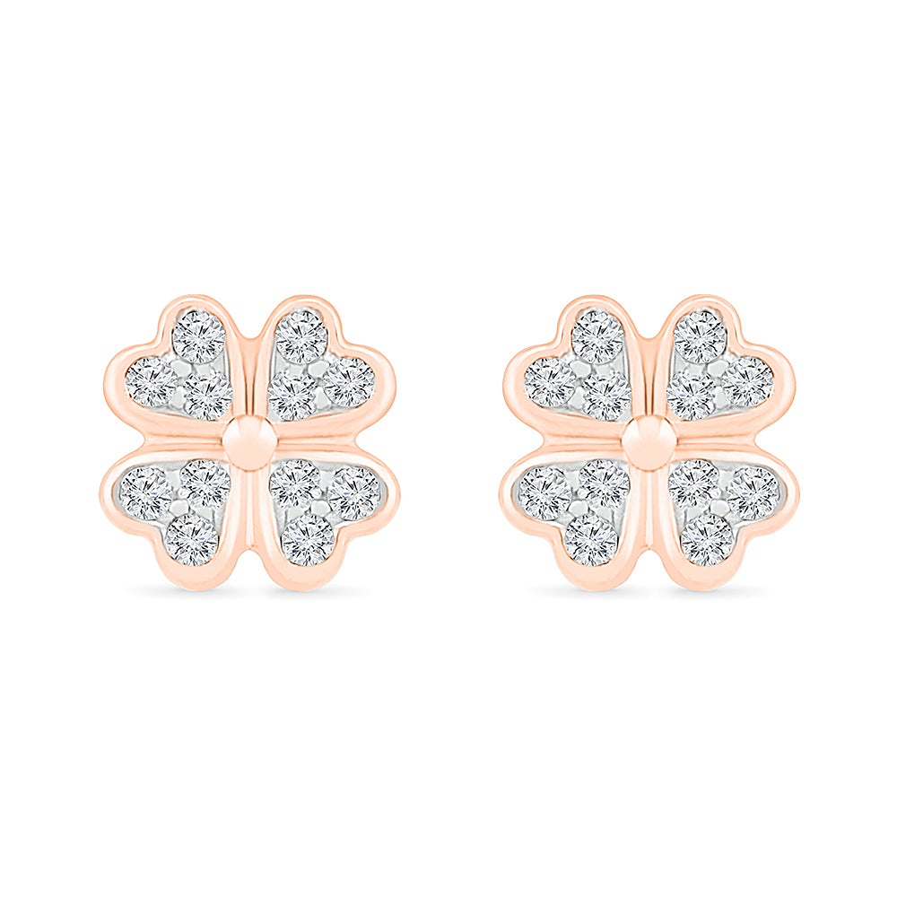 Buy Brushed Silver Four Leaf Clover Earrings 2399  Uneak Boutique